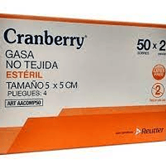 Gasa Estéril 5x5 Cranberry - caja 50 un