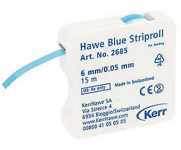 Banda Matriz Celuloide Striproll C/ Dispensador - Azul 15m x 6 mm