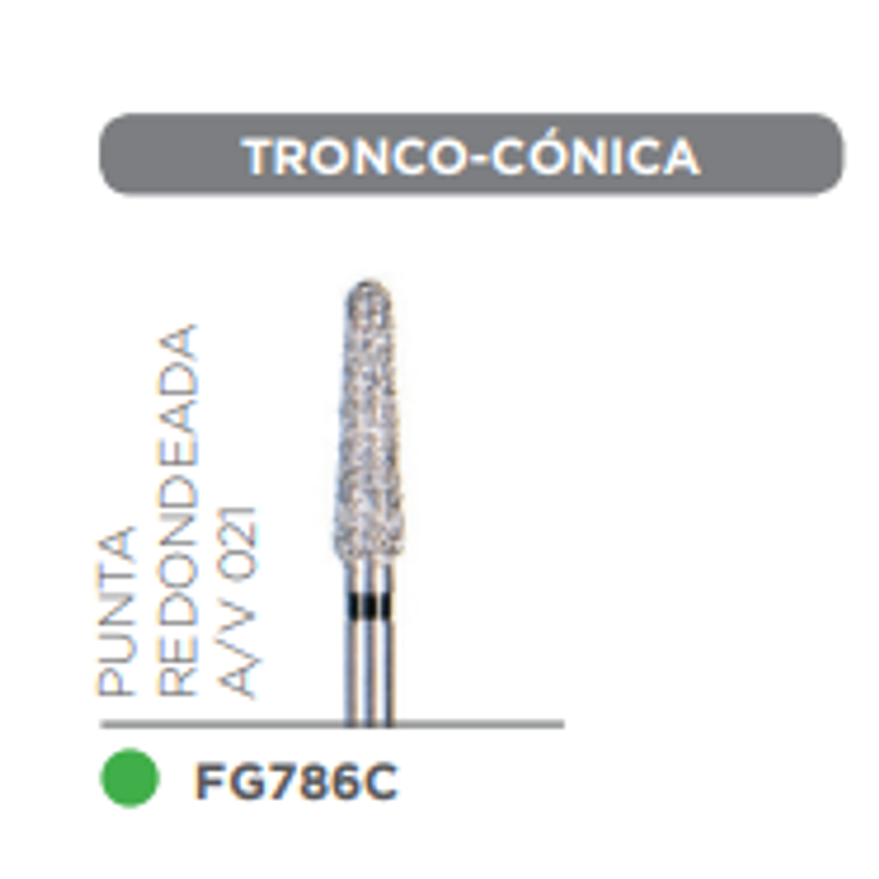 Fresa Diamante Grano Grueso Troncoconica Punta Redondeada A/V 021 - Kerr