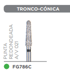 Fresa Diamante Grano Grueso Troncoconica Punta Redondeada A/V 021 - Kerr