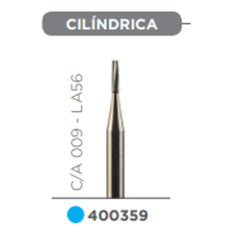 Fresa Carbide Baja Velocidad de Tallo Medio Cilindrica C/A 009 - LA56 - Kerr