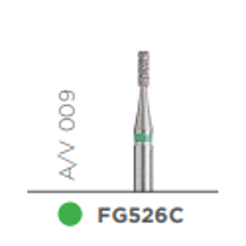 Fresa Diamante Grano Grueso Cilindrica Corta Punta Plana A/V 009 - Kerr