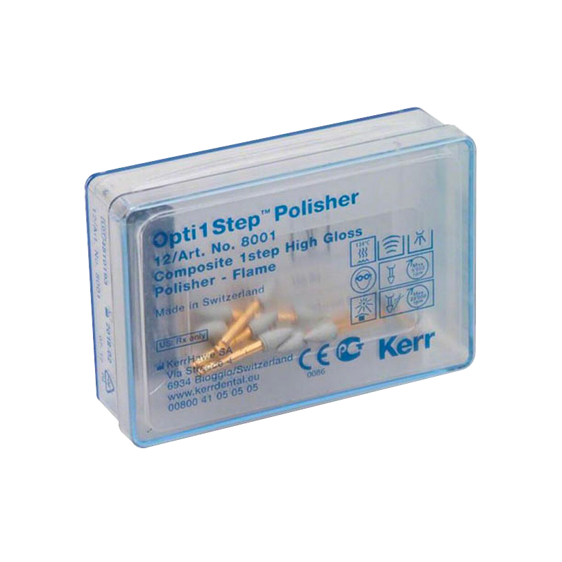 Puntas Pulido Resina Kit Opti1step 6 Unid (2 Llama, 2 Copa, 2 Disco) - Kerr 2