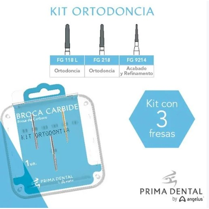 Kit de Fresas para Ortodoncia Prima Dental - By Angelus 1