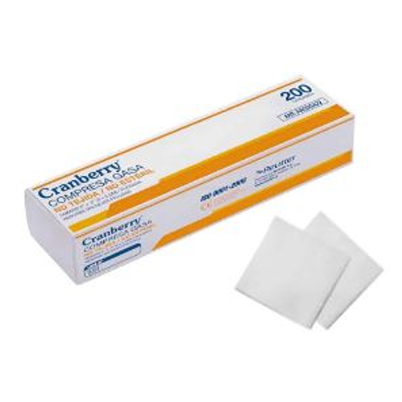 Gasa No Estéril de 5x5 x 200 unidades - Cramberry