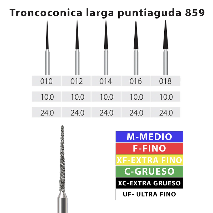 Fresa Troncoconica puntiaguda 859 - MDT