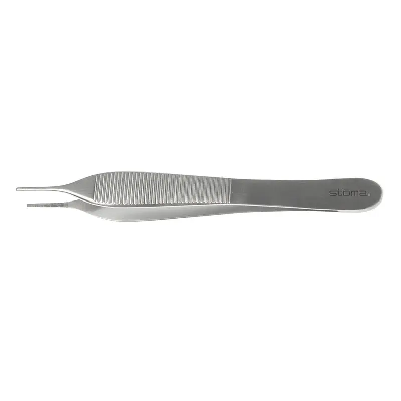 Pinza Adson cirugía fina plana 12 cm.