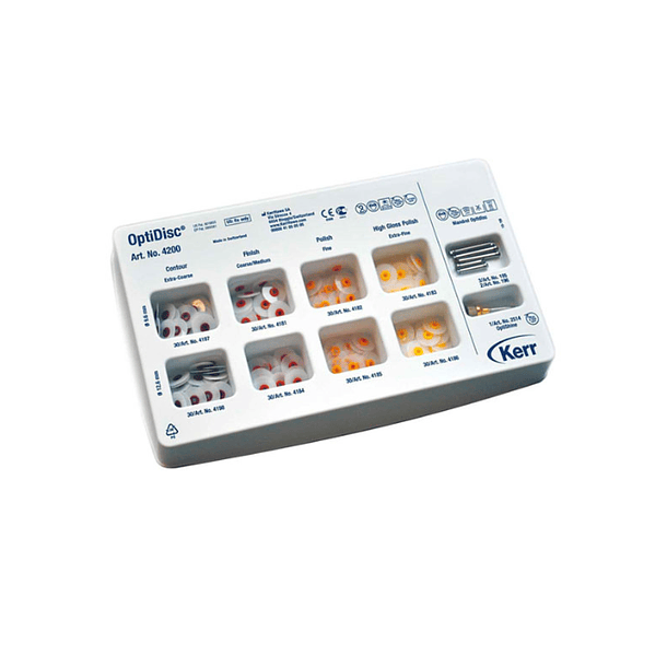 Optidisc Kerr Kit Optidisc 240 Unidades 9.6mm (120 Discos 9.6mm / 120 Discos 12.6mm / 5 Mandriles, 1 Optishine) 