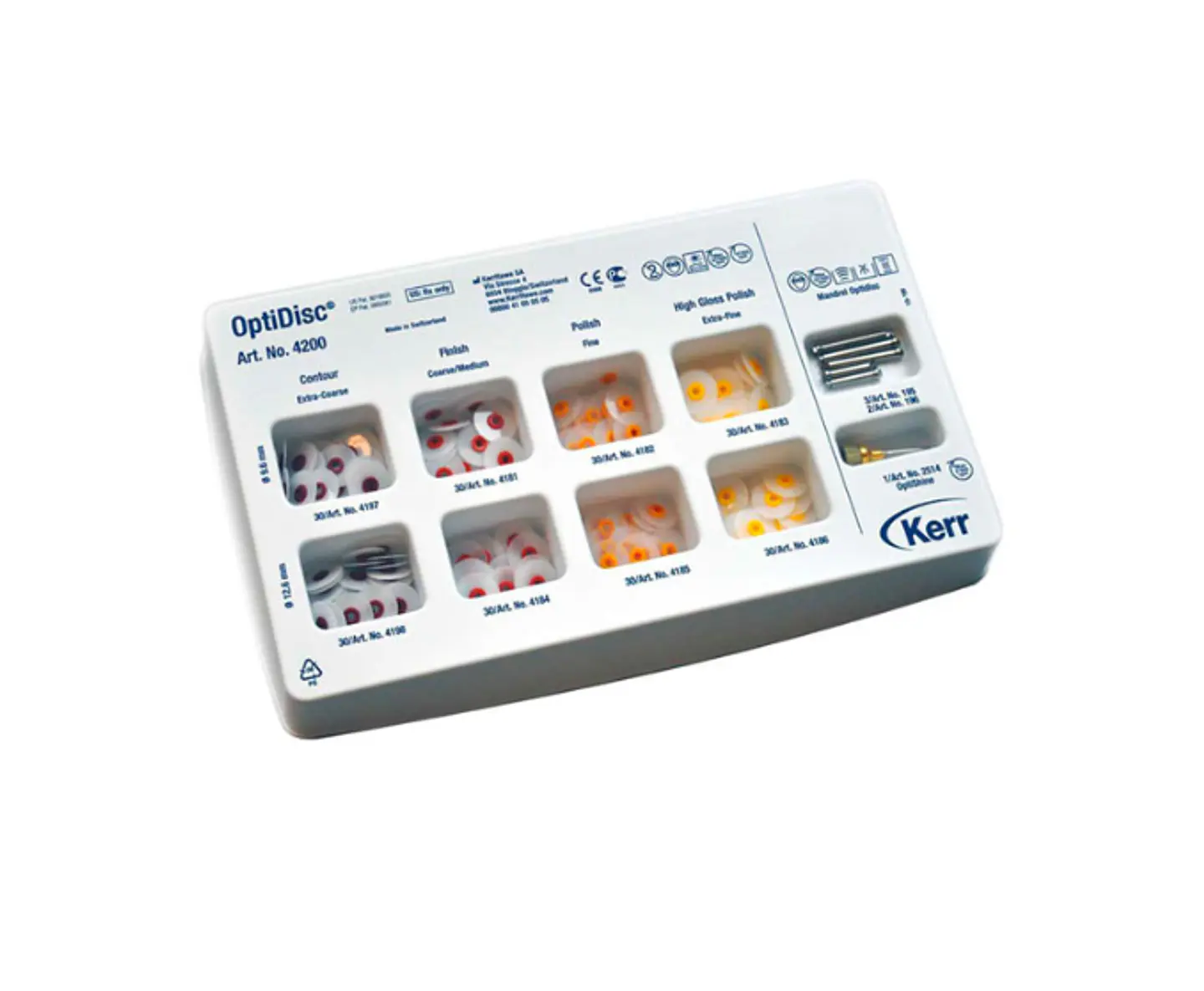 Optidisc Kerr Kit Optidisc 240 Unidades 9.6mm (120 Discos 9.6mm / 120 Discos 12.6mm / 5 Mandriles, 1 Optishine) 1