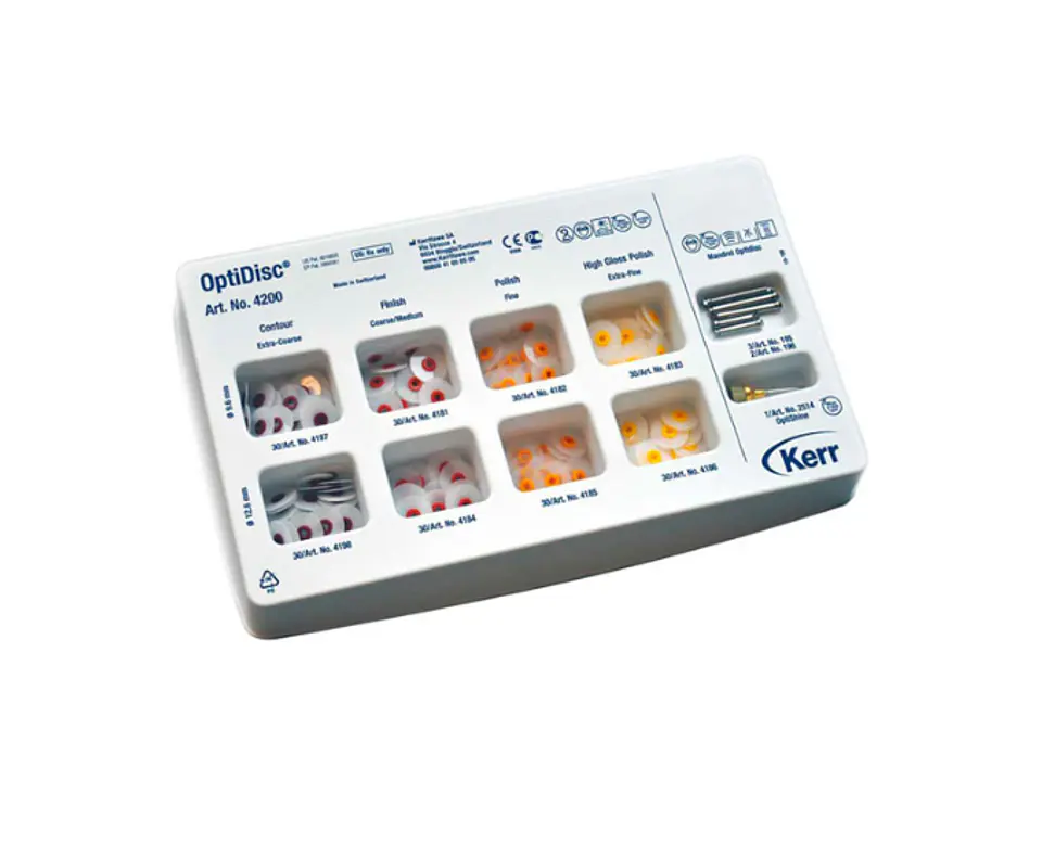 Optidisc Kerr Kit Optidisc 240 Unidades 9.6mm (120 Discos 9.6mm / 120 Discos 12.6mm / 5 Mandriles, 1 Optishine) 1