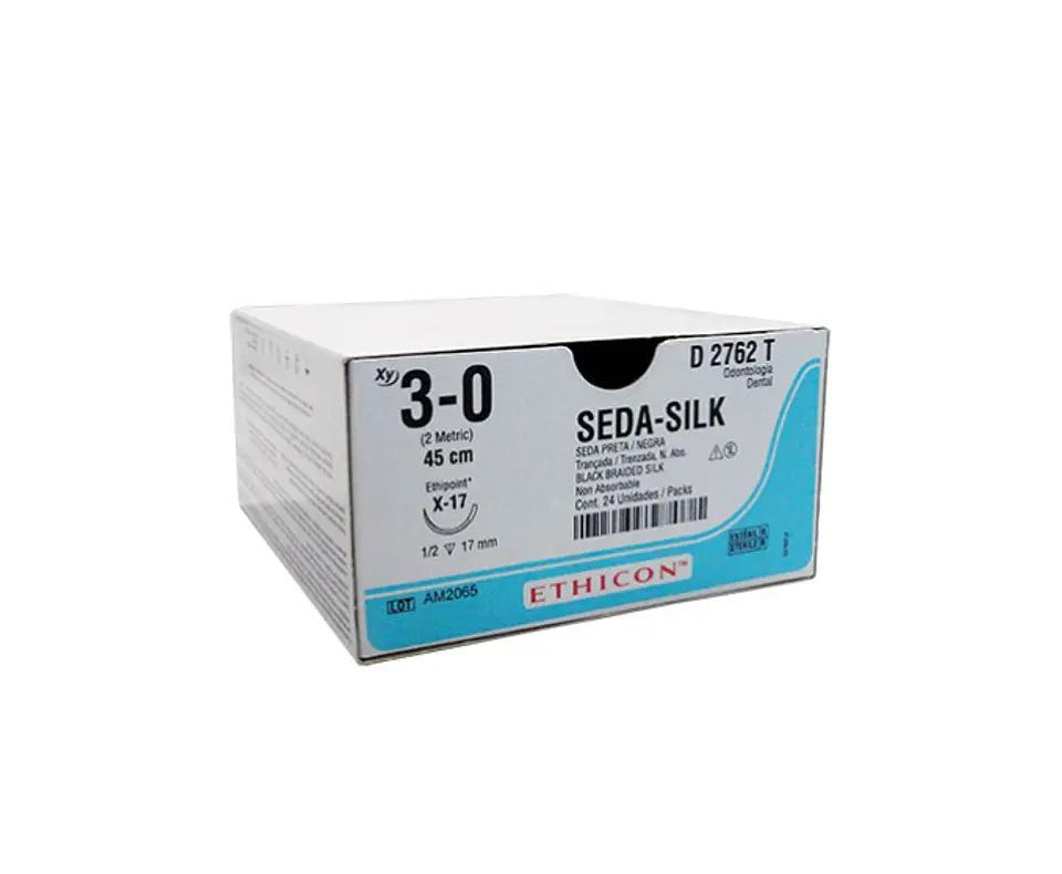 Sutura Seda Negra 3-0 X-17 17mm Ethicon 1