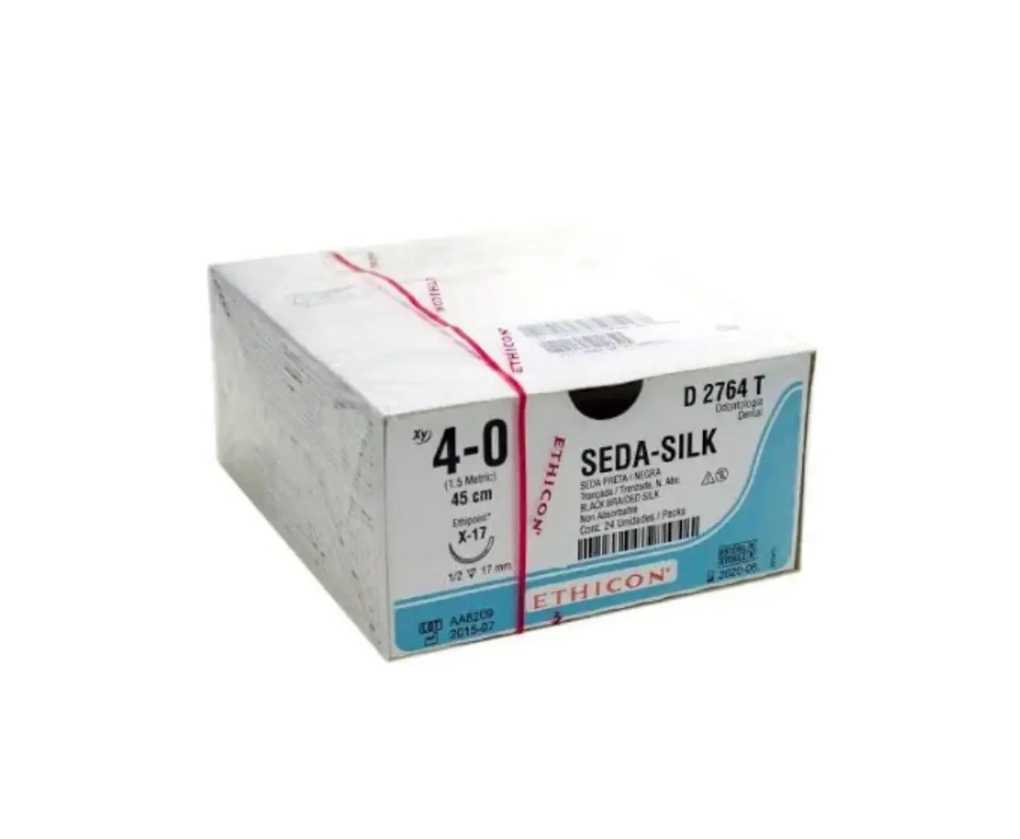 Sutura Seda Negra 4-0 X-17 17mm Ethicon 1