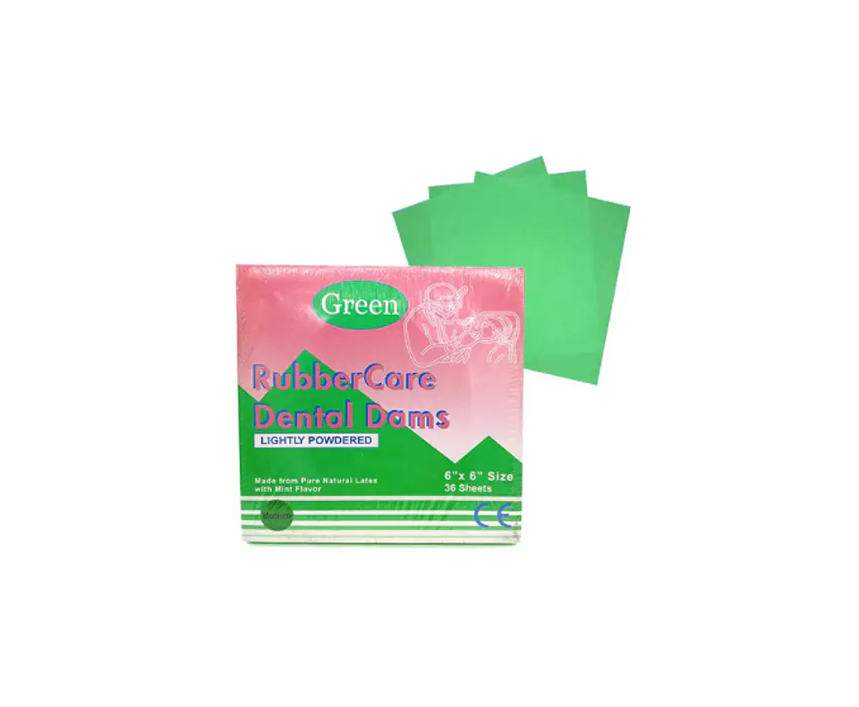 Goma Dique Verde 6×6 52 Láminas Rubber Care 1