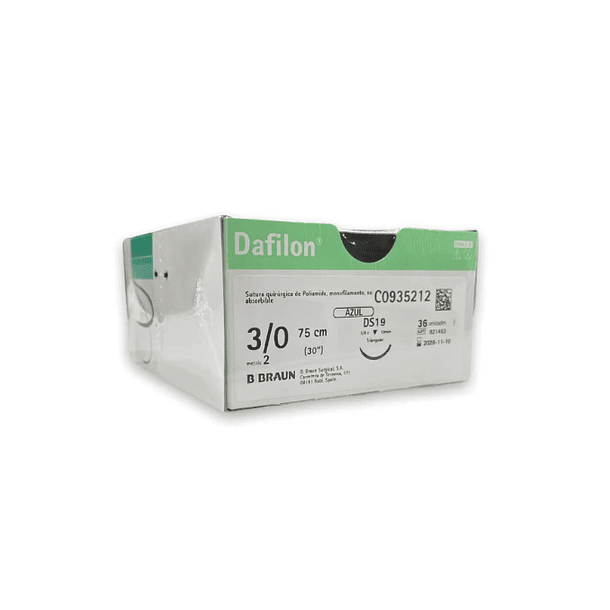 Sutura Nylon Dafilon 3.0 (RC) 3/8 19mm 36 Unidades BBraun 