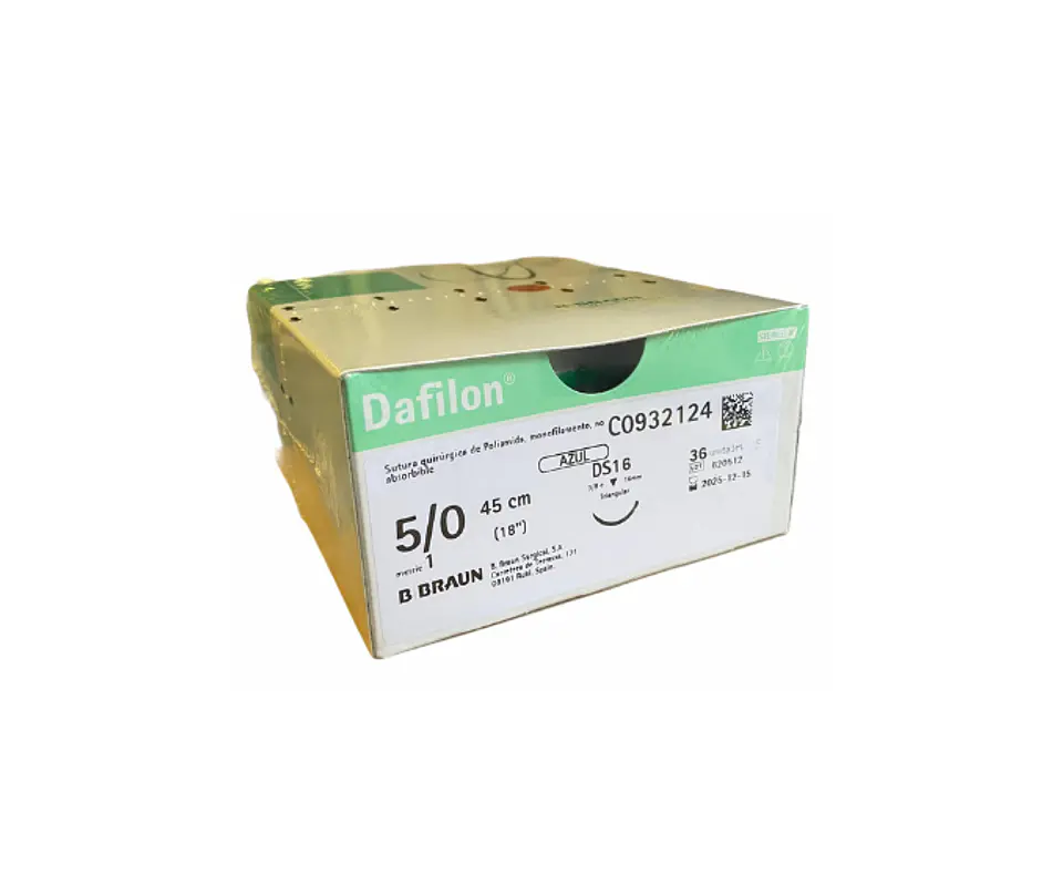 Sutura Nylon Dafilon 5.0 (RC) 3/8 16mm 36 Unidades BBraun 1