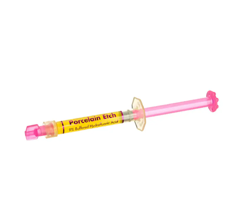 Ácido Fluorhidrico Al 9% Porcelain Etch 1 Jeringa 1,2ml + Puntas Ultradent 1
