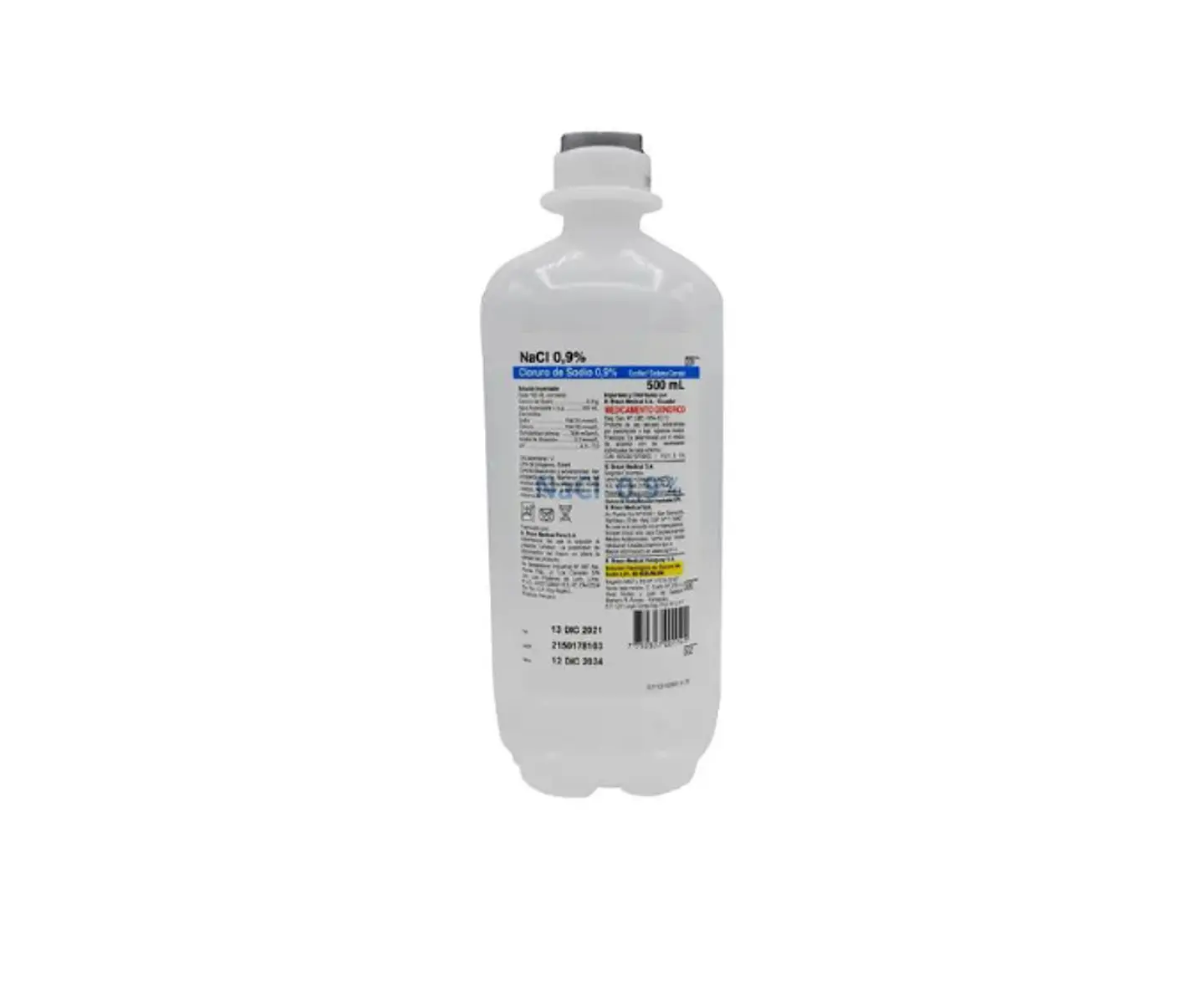 Suero Fisiológico Cloruro de sodio 0,9% 500ml BBraun 1