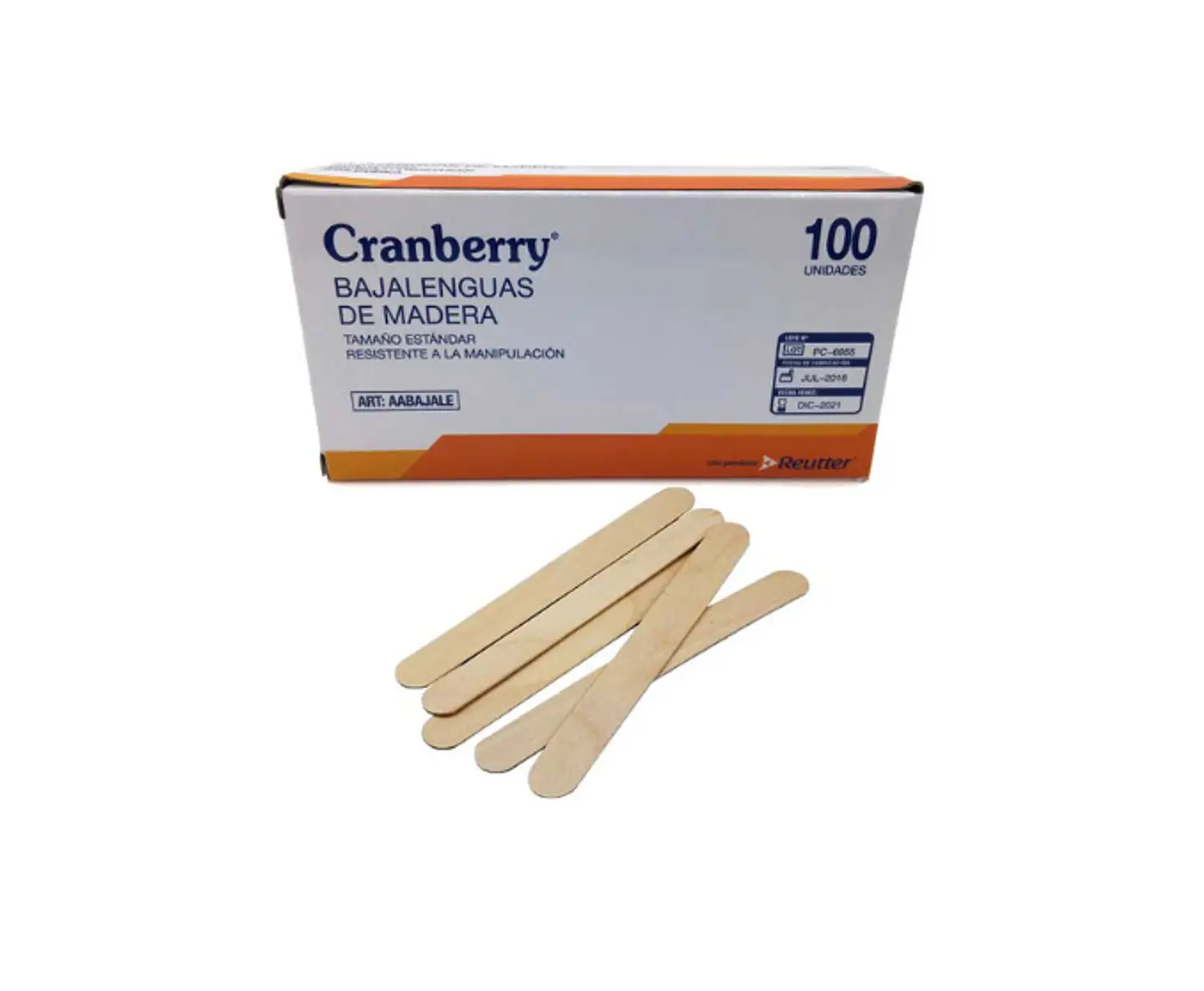 Baja Lengua de Madera Caja de 100 Unidades Cranberry 1