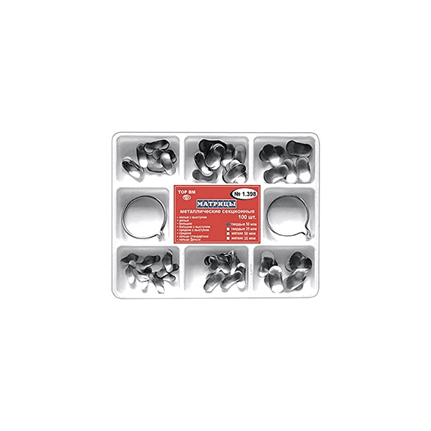 Set de Matrices Preformadas 6 Tipos + 2 Anillos Tor Tipo Palodent 