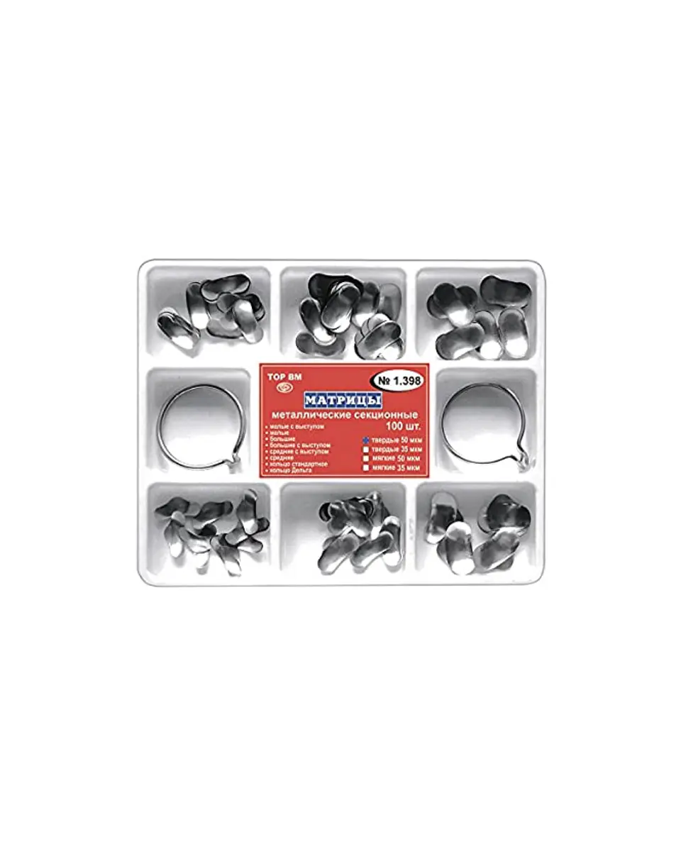 Set de Matrices Preformadas 6 Tipos + 2 Anillos Tor Tipo Palodent 1
