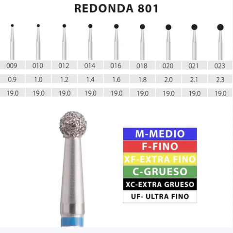 Fresa Diamante Redonda AV 801 Grano Medio (Azul)