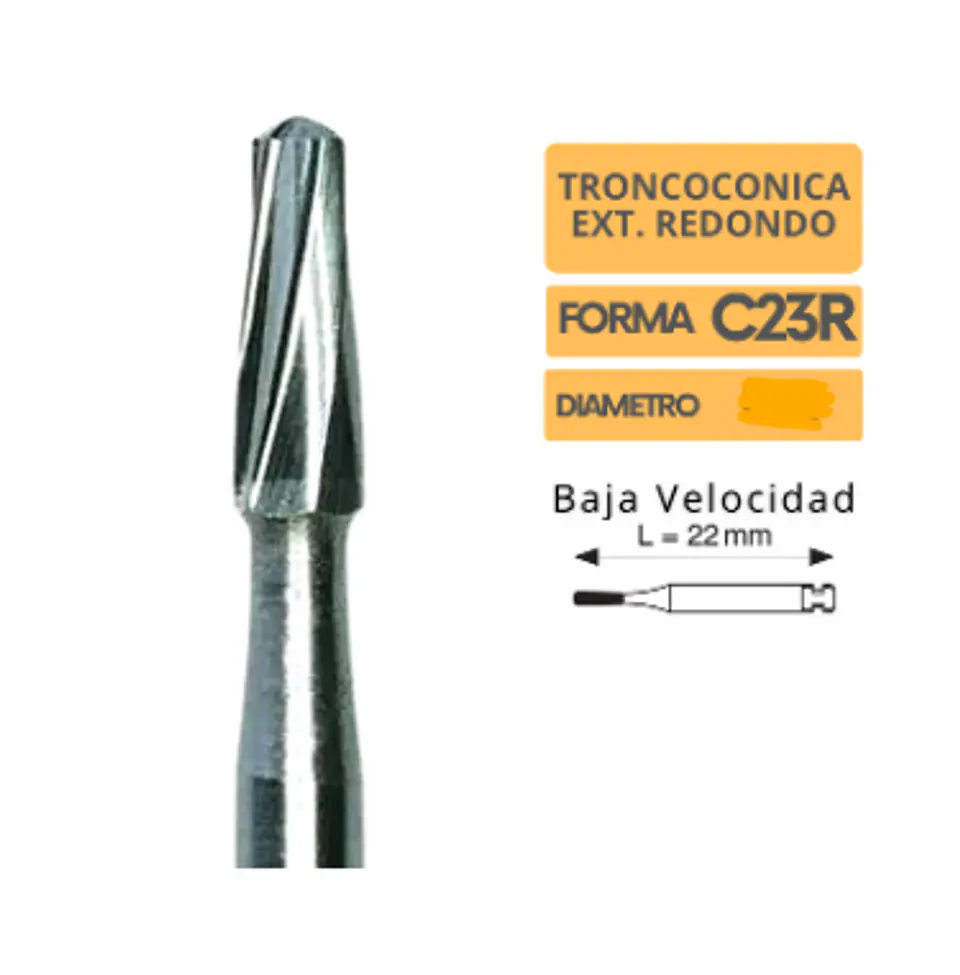 Fresa Carbide Troncocónica Punta Redonda CA C23R 1