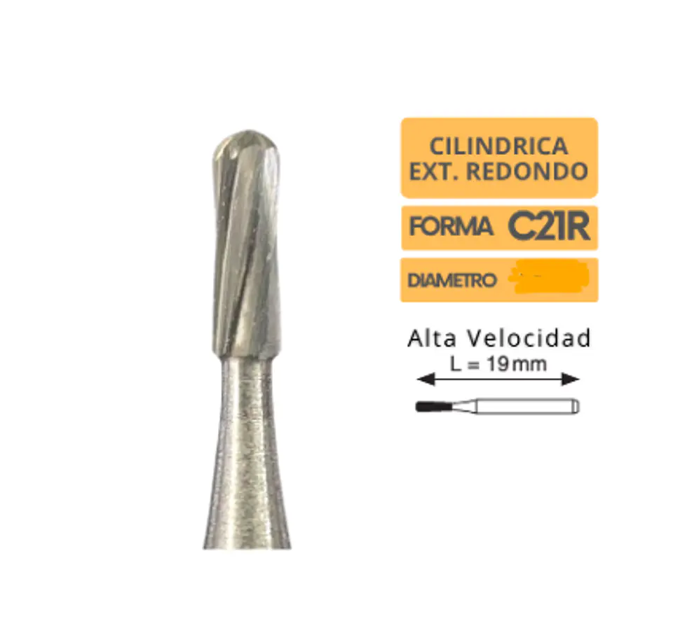 Fresa Carbide Cilíndrica Punta Redonda CA C21R  1