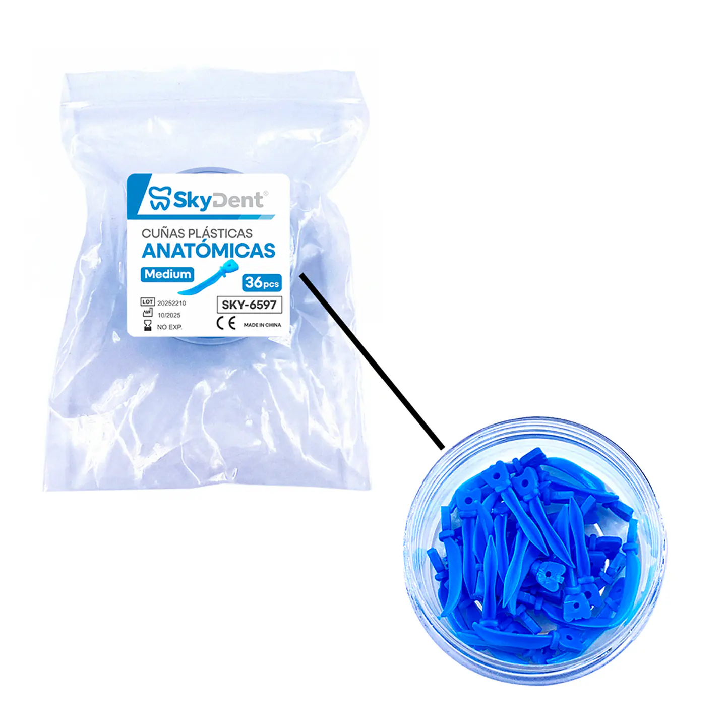 Cuñas de Plastico Anatomicas Skydent 3
