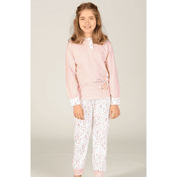 Pijama de Criança Menina Meia Estação 100% Algodão (2-12)