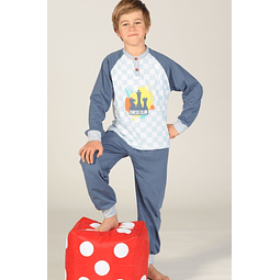 Pijama de Criança Menino Meia Estação 100% Algodão (2-12)