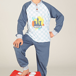 Pijama de Criança Menino Meia Estação 100% Algodão (2-12)