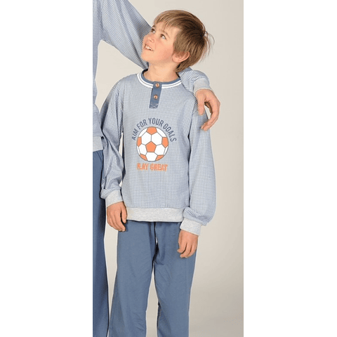 Pijama de Criança Menino Meia Estação 100% Algodão (2-14)