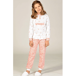 Pijama de Criança Menina Meia Estação 100% Algodão (2-14)