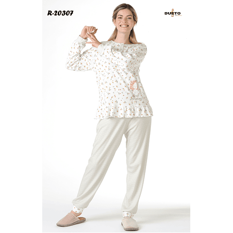 Pijama de Mulher de Inverno (ROSA/VERDE) M/L/XL