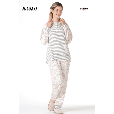 Pijama de Mulher de Inverno 100%ALGODÃO (ROSA/AZUL) M/L/XL