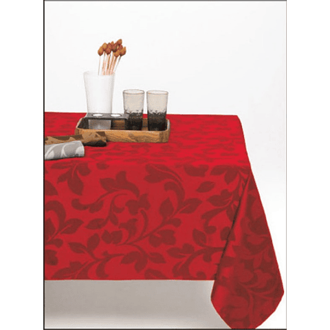 Toalha de mesa Vermelha com 12 Guardanapos 