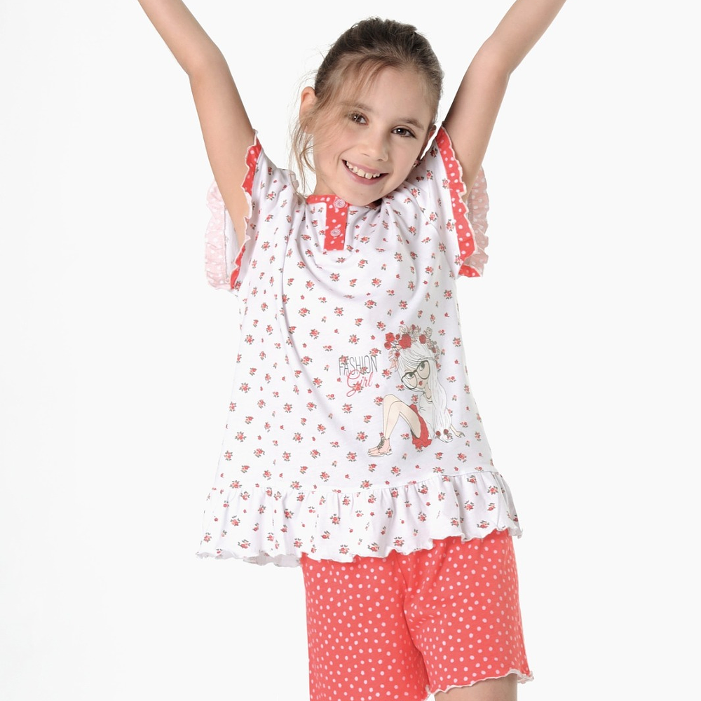 Pijama de Criança Menina Calção de Verão (2-12anos) 