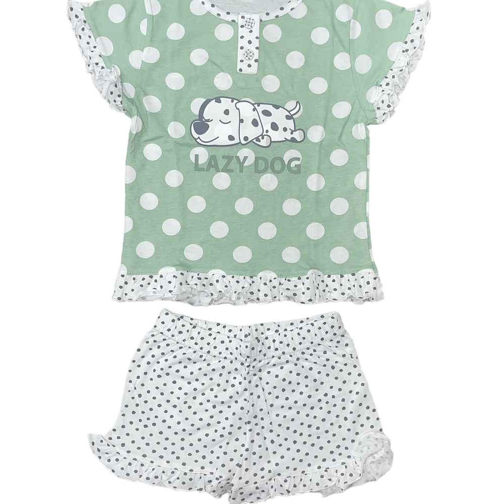 Pijama de Criança Menina Calção de Verão (2-12anos) Só disponível em verde