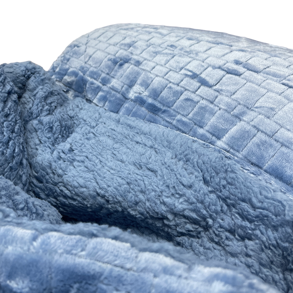 Comforter Casal com Sherpa Jacquard com duas Fronhas 240x260cm (Azul)