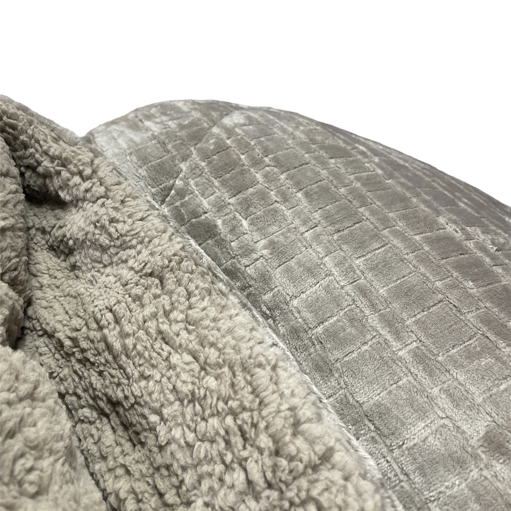 Comforter Solteiro com Sherpa Jacquard + 1 Fronha 180x260cm (Taupe)