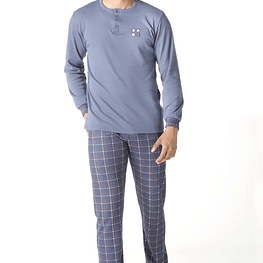 Pijama de Homem de Inverno (Cinza/Indigo) M/L/XL