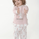 Pijama de Bebé Menina (Rosa/Cinza) 12m/18m/24m