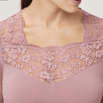 Camisola Interior Térmica Rendada Manga Comprida (S/M/L/XL/XXL)