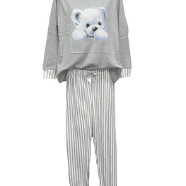 Pijama de Mulher de Inverno S/M/L/XL - Cinza