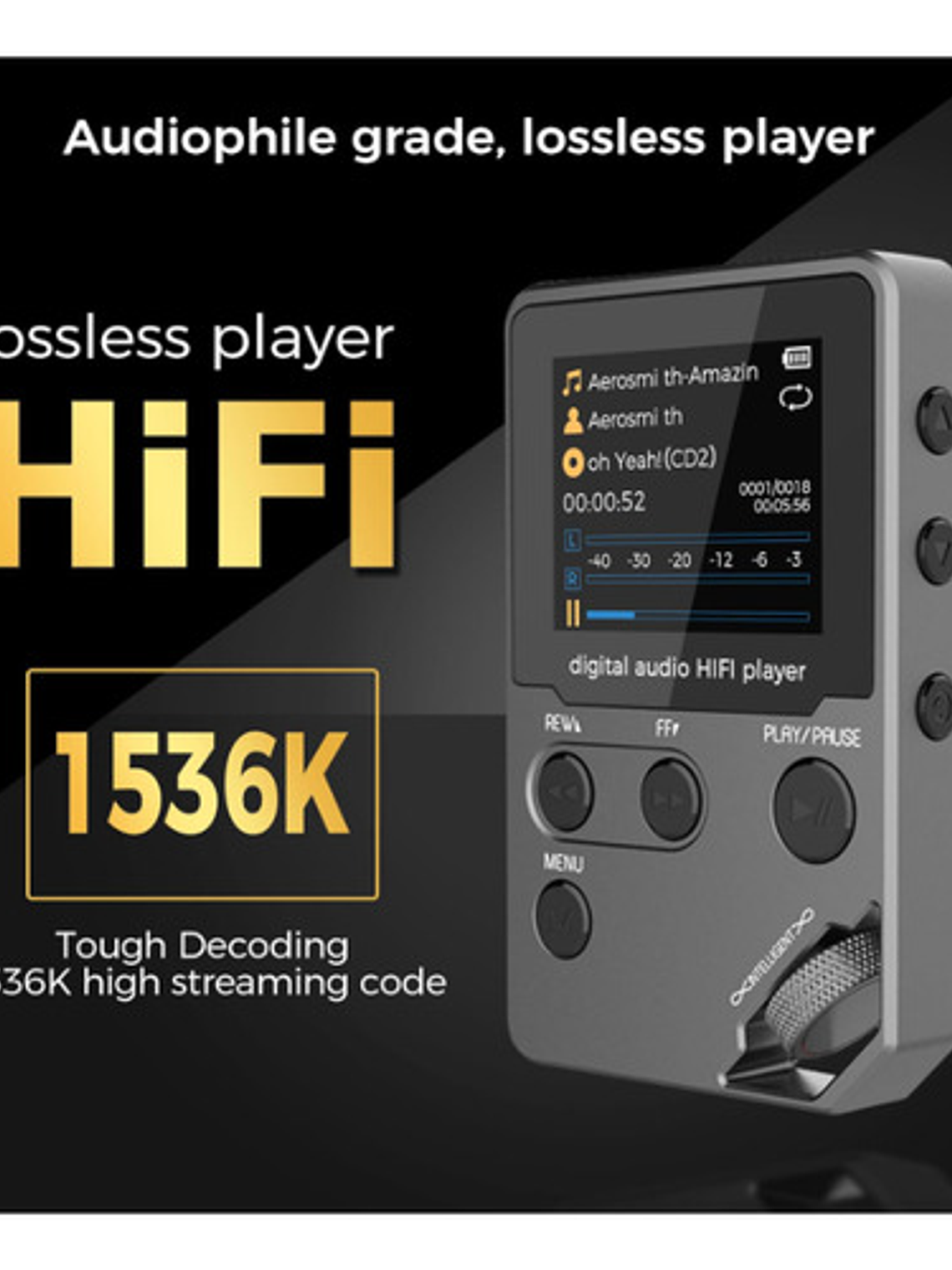 Mini Reproductor Mp3 Hi Fi Dac 72gb Fm Zinc Bluetooth 60hs 2