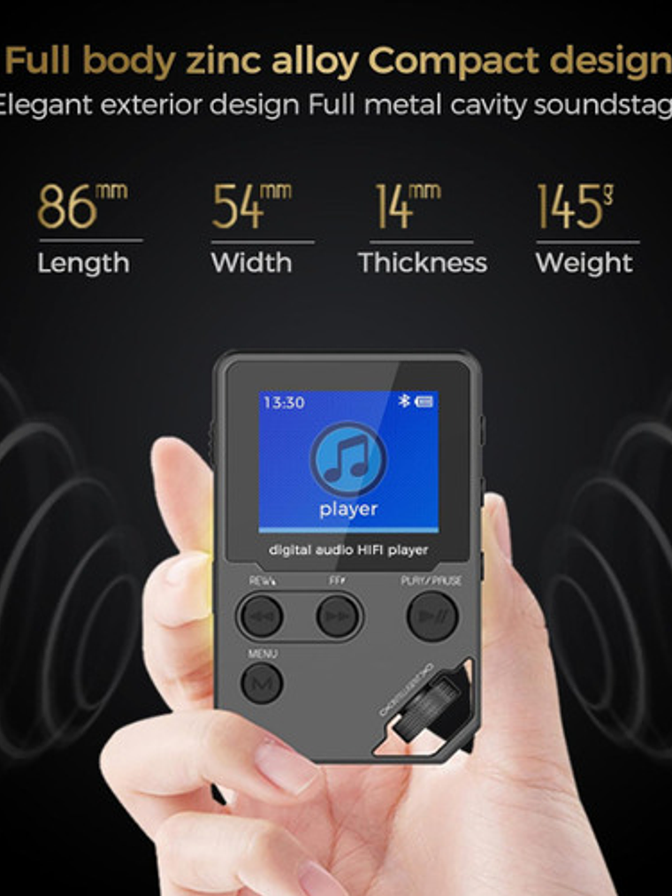 Mini Reproductor Mp3 Hi Fi Dac 72gb Fm Zinc Bluetooth 60hs 5