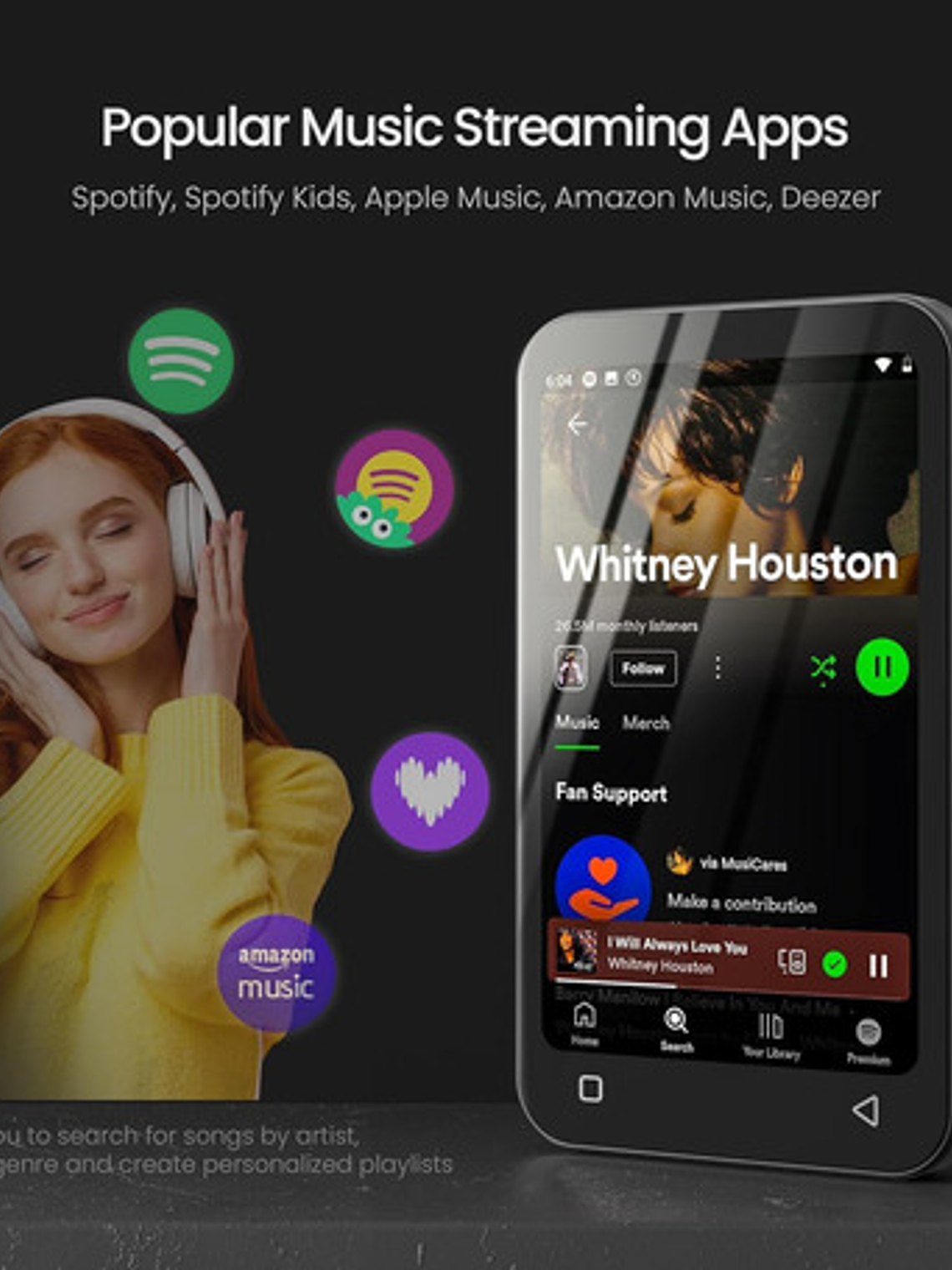 Reproductor Mp3 Android Spotify 80gb Bluetooth 4  Wifi 3