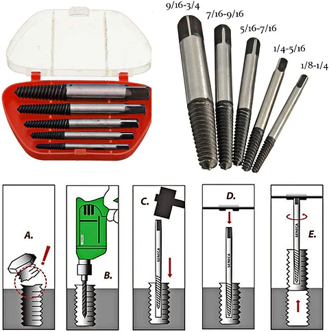 Extractor de pernos kit 5 piezas