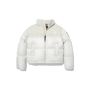 노스페이스 여성 유광 노벨티 눕시 RDS 다운 자켓 패딩85 쇼트 베이지