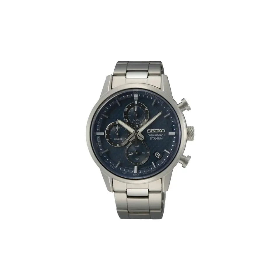 Reloj Hombre Seiko Chronograph Titanio SSB387P1 – El Triunfo de la Ligereza en Azul Profundo 1